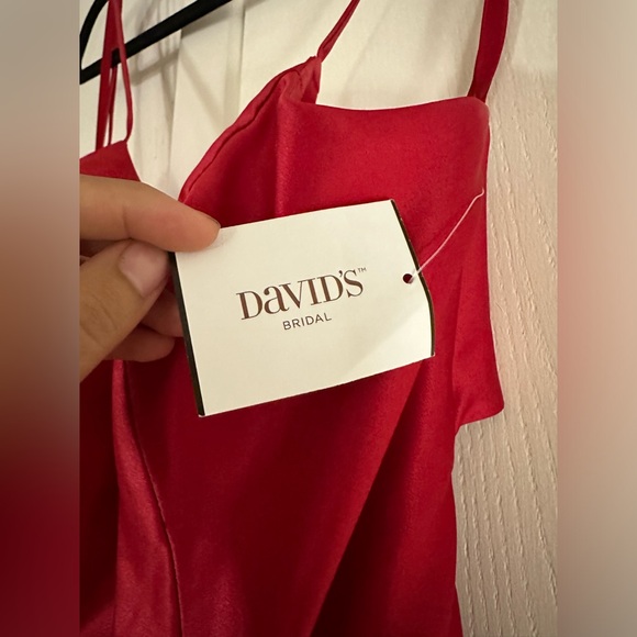 David's Bridal Red Satin Ball Gown - Picture 12 of 12